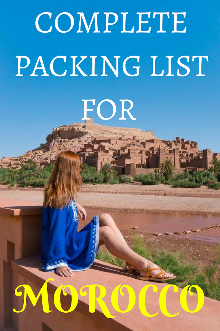 packing list Morocco