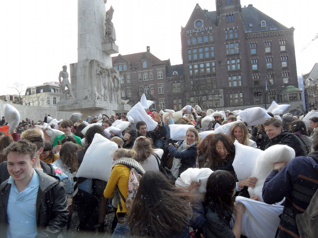 Amsterdam pillow fight Amsterdam pillow fight
