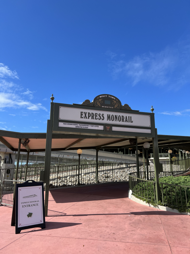 Monorail train entrance at Disney